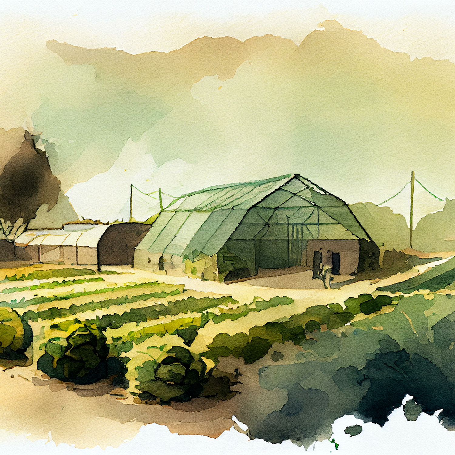 Illustration of a farm
